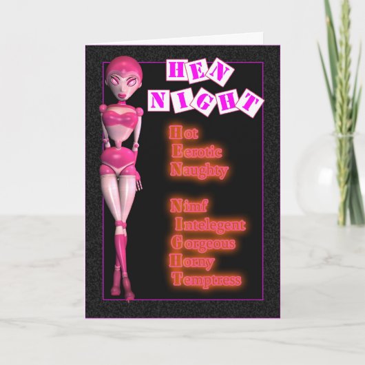 ヘンナイトパーティの招待状ガールズ 招待状 (正面)