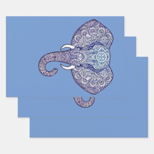 ヘンナエレファントアート ラッピングペーパーシート (セット)