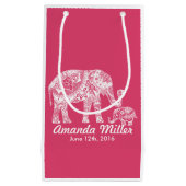 ヘンナエレファントベビーシャワー – インディアンインスピレーション スモールペーパーバッグ (正面)