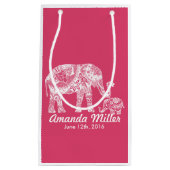 ヘンナエレファントベビーシャワー – インディアンインスピレーション スモールペーパーバッグ (正面)