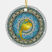ヘンナエレファントマンダラガネシャマインドフルギフト セラミックオーナメント (正面)