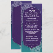 ヘンナスタイルのジュエリー パーティー ウェディング レセプション メニュー 招待状 (正面/裏面)