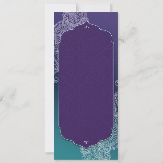 ヘンナスタイルのジュエルパーティーウェディングレセプション メニュー 招待状 (裏面)