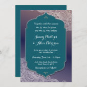 ヘンナスタイルジュエルウェディングパーティーアラビアンナイツ 招待状 (正面/裏面)