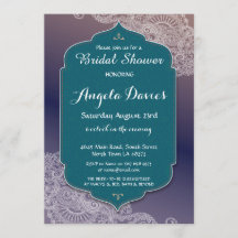 ヘンナスタイルジュエルブライダルシャワー招待状アラビアン