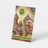 ヘンナセレモニー招待状テーブルトップサイン 台座サイン (正面)