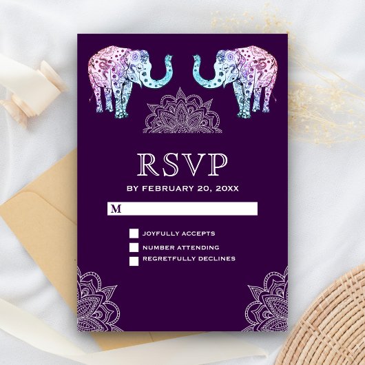 ヘンナタトゥーの象 インドの結婚式 RSVP