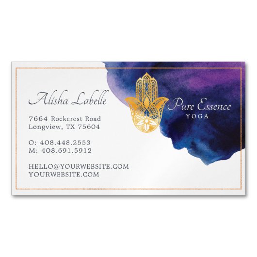 ヘンナハムザウェルネスホリスティック装飾手 マグネット名刺 (正面)