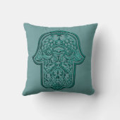 ヘンナハンドオブハムザ(ティール(緑がかった色)) クッション (裏面)