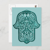 ヘンナハンドオブハムザ(ティール（緑がかった色）) ポストカード (正面/裏面)