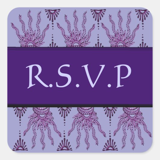 ヘンナハンド（紫） (結婚s) スクエアシール (正面)