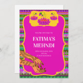 ヘンナパーティーの招待状 & ヘンナパーティー招待状 招待状 (正面/裏面)