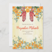 ヘンナパーティーの招待状 & メンディパーティーの招待状 招待状 (正面)