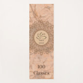 ヘンナマンダラマーブルかわいらし赤面ロゴ ヨガマット (正面)