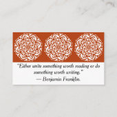 ヘンナマンダラ 名刺 (裏面)