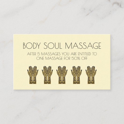 ヘンナメーンディハンズデザイン ロイヤリティカード (正面)