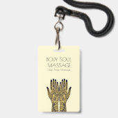 ヘンナメーンディハンズマッサージビジネス バッジ (正面(ネックストラップ付))