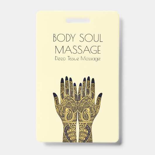 ヘンナメーンディハンズマッサージビジネス バッジ (正面)