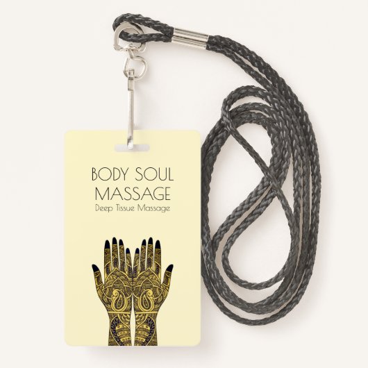 ヘンナメーンディハンズマッサージビジネス バッジ (正面ランヤード)