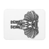 ヘンナメーンディ飾インディアンゾウ マグネット (横)