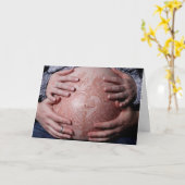 ヘンナード妊娠中の腹 カード (黄色い花)