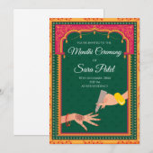 ヘンナ招待状 & メヘンディ招待状 メヘンディパーティー 招待状 (正面/裏面)