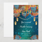 ヘンナ招待状 & メンディパーティー招待状 ヘンナ招待状 招待状 (正面/裏面)