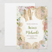 ヘンナ招待状 & メンディー招待状 メンディーへの招待 招待状 (正面/裏面)