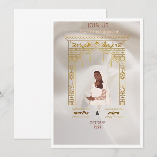 ヘンナ結婚ー 招待状 (正面/裏面)