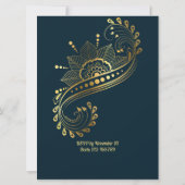 ヘンナ インド アラビア模様 デザイン ティールグリーン (裏面)