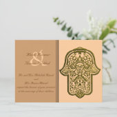 ヘンナ ハンド オブ ハムサ(ゴールド) (ウェディング) 招待状 (スタンド正面)