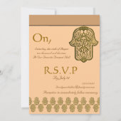 ヘンナ ハンド オブ ハムサ(ゴールド) (ウェディング) 招待状 (裏面)