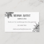 ヘンナ・メンディ・タトゥー・アーティストズ名刺 名刺 (裏面)