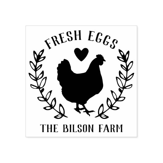 ヘンハートリースフレッシュエッグスファーム名 ラバースタンプ (インプリント)