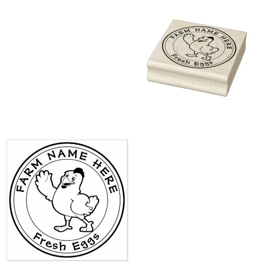 ヘンパーソナライズされた・レイズ・エッグス・フレッシュ・ファミリー・ファーム ラバースタンプ (押印)