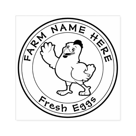 ヘンパーソナライズされた・レイズ・エッグス・フレッシュ・ファミリー・ファーム ラバースタンプ (インプリント)
