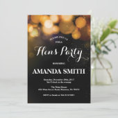 ヘンパーティの招待状カード金ゴールドグリッター 招待状 (スタンド正面)