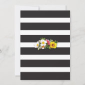 ヘンパーティーブランチシャワーストライプフローラピンク招待状 招待状 (裏面)