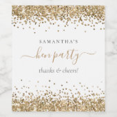 ヘンパーティー金ゴールドグリッター名応援感謝してい ワインラベル (シングルラベル)