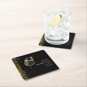 ヘンパーティー金ゴールドモックテールバチェロレッテ スクエアペーパーコースター (インサイチュ)