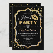 ヘンパーティー – 黒金ゴールド 招待状 (正面/裏面)