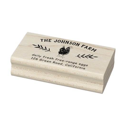 ヘンファミリーファーム新鮮な卵アドレスのゴムスタンプ ラバースタンプ (スタンプ)