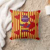 ヘンリエッタヒッポ装飾用クッション – 赤 – 黄ストライプ色 クッション (ブランケット)