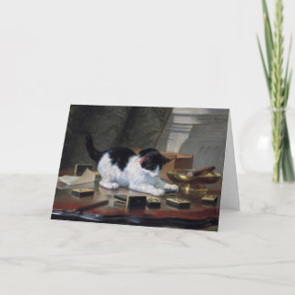 ヘンリエッテ・ロンнер・クニップの『遊ぶ子猫』 サンキューカード