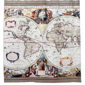 ヘンリクス・ホンディウス2世によるNova Totius Terrarum Orbis シャワーカーテン (正面)