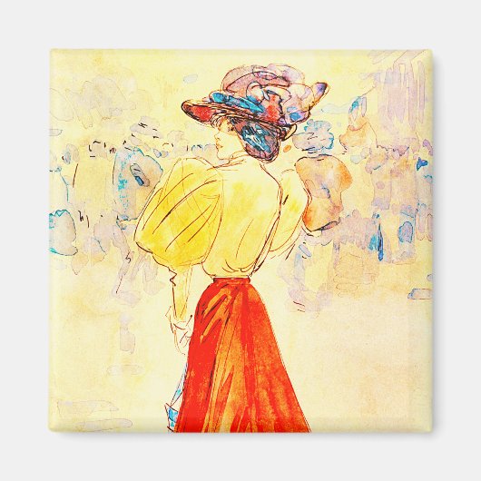 ヘンリモダンーエレガント・ソームのそばに赤いスカートを持って マグネット (正面)