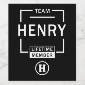 ヘンリーの名前 ワインラベル (シングルラベル)