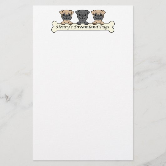 ヘンリーの夢の国のパグ 便箋 (正面)