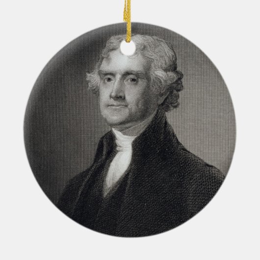 ヘンリーのBrによって刻まれるトーマス・ジェファーソンのポートレート セラミックオーナメント (裏面)