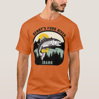 ヘンリーズフォークリバーIdaho Trout Fly Fishing Tシャツ